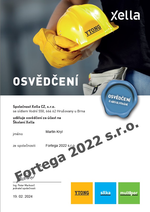 školení Xella Ytong Fortega 2022 s.r.o.